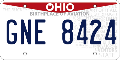 OH license plate GNE8424