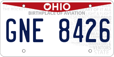 OH license plate GNE8426