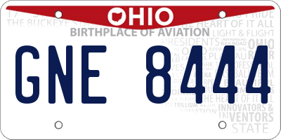 OH license plate GNE8444