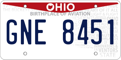 OH license plate GNE8451