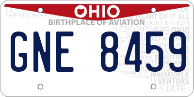 OH license plate GNE8459
