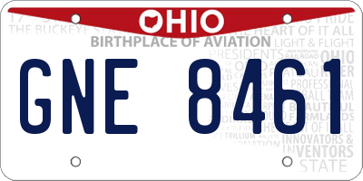 OH license plate GNE8461