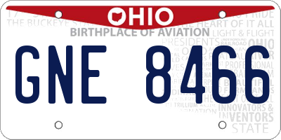 OH license plate GNE8466