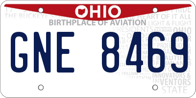 OH license plate GNE8469