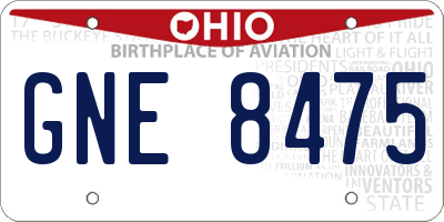 OH license plate GNE8475