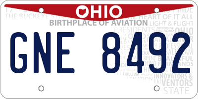OH license plate GNE8492