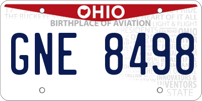 OH license plate GNE8498