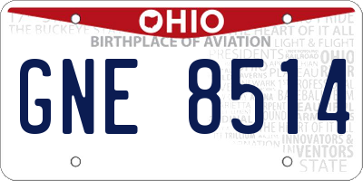 OH license plate GNE8514
