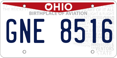 OH license plate GNE8516