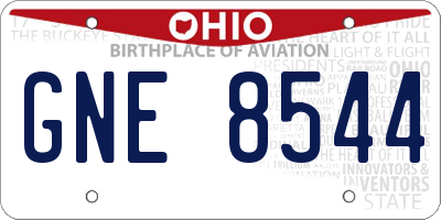 OH license plate GNE8544