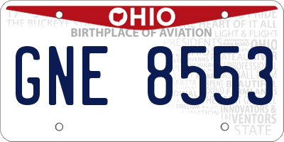 OH license plate GNE8553