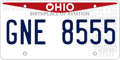 OH license plate GNE8555