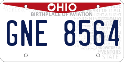OH license plate GNE8564