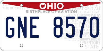 OH license plate GNE8570