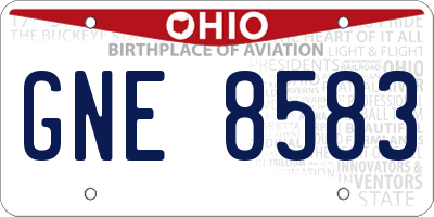 OH license plate GNE8583