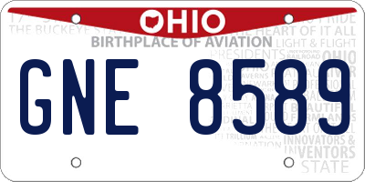 OH license plate GNE8589