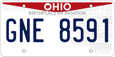 OH license plate GNE8591