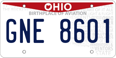 OH license plate GNE8601