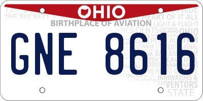 OH license plate GNE8616
