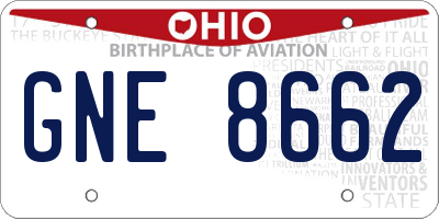 OH license plate GNE8662