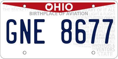OH license plate GNE8677