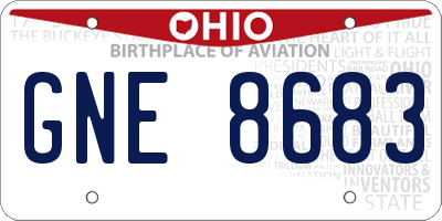 OH license plate GNE8683