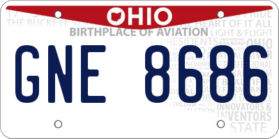 OH license plate GNE8686
