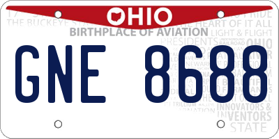 OH license plate GNE8688