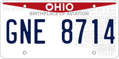 OH license plate GNE8714