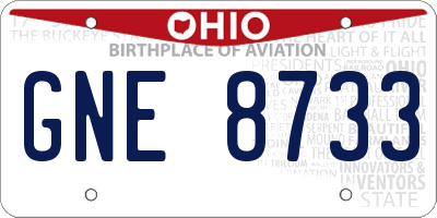 OH license plate GNE8733