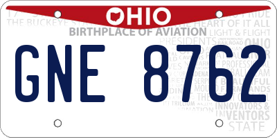 OH license plate GNE8762