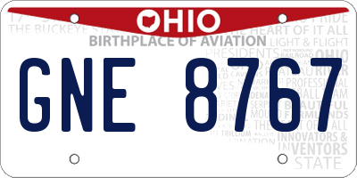 OH license plate GNE8767