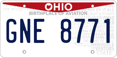 OH license plate GNE8771