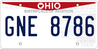 OH license plate GNE8786