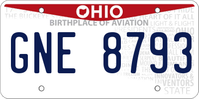 OH license plate GNE8793