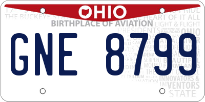 OH license plate GNE8799