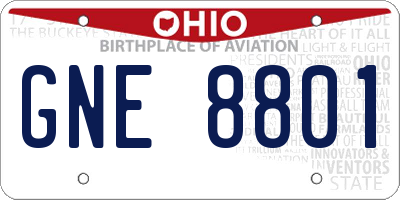 OH license plate GNE8801