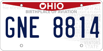 OH license plate GNE8814