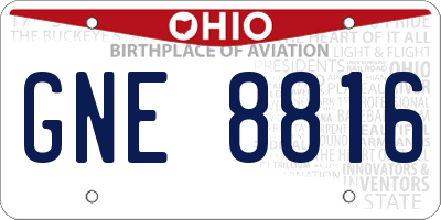 OH license plate GNE8816