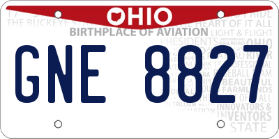 OH license plate GNE8827