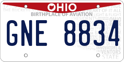 OH license plate GNE8834