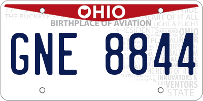 OH license plate GNE8844