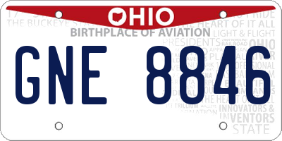OH license plate GNE8846