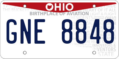 OH license plate GNE8848