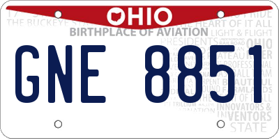 OH license plate GNE8851