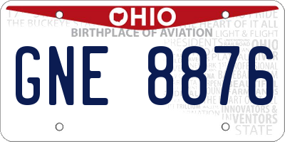 OH license plate GNE8876