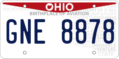 OH license plate GNE8878