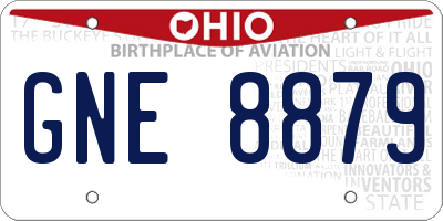 OH license plate GNE8879