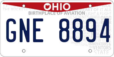 OH license plate GNE8894