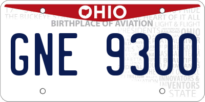 OH license plate GNE9300
